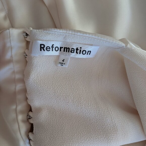 Reformation Payton Satin Dress, Fiore de Latte, Size 4 - Sample Sale Dress - Picture 4 of 6
